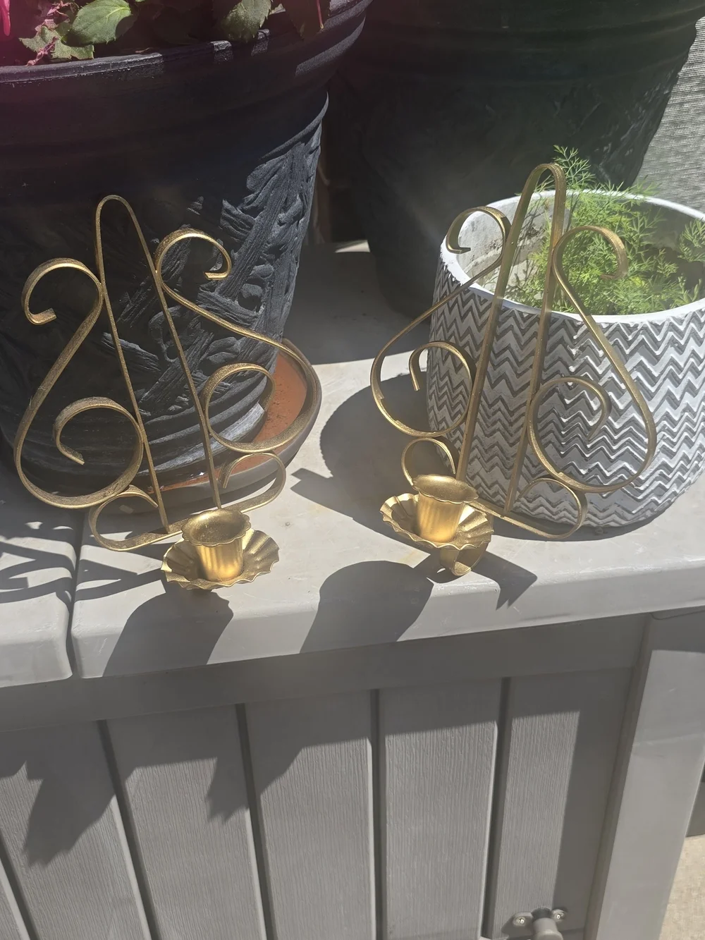 Gold Metal Wall Candle Sconces